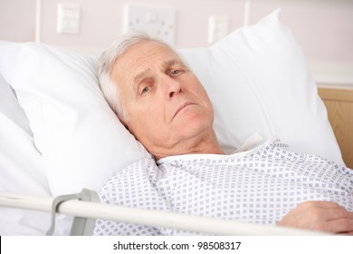 Senior man ill in hospital bed - Powered by Shutterstock