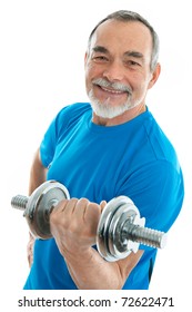 Senior Man Lifting Weights During Gym Workout