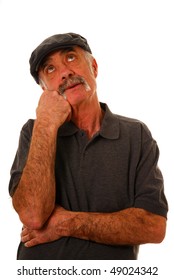 Senior Man Looking Fed Up Isolated On White