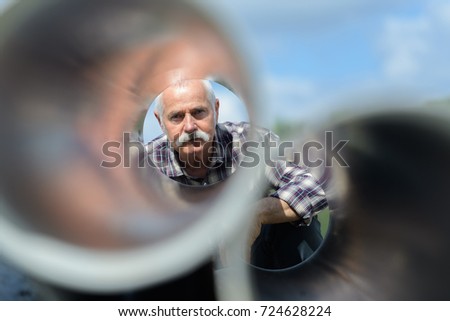 Similar – Image, Stock Photo look through the tube