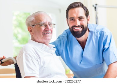 Senior Man And Nurse In Rest Home