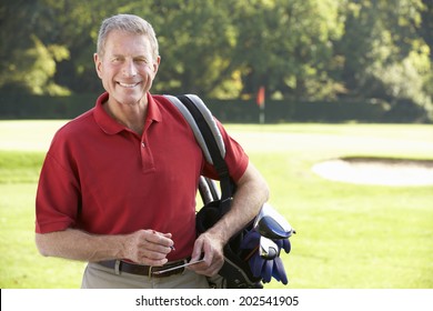 Senior man on golf course