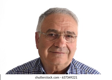 Senior Man On White Background