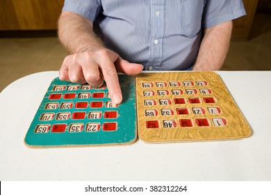 Senior Man Playing Bingo