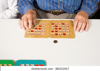 Senior Man Playing Bingo