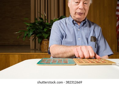 Senior Man Playing Bingo