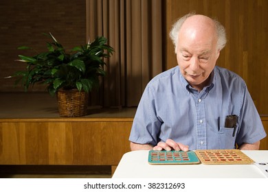 Senior Man Playing Bingo