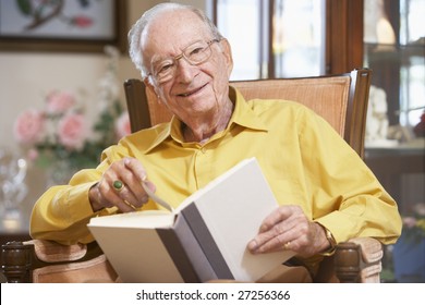 Senior Man Reading Book