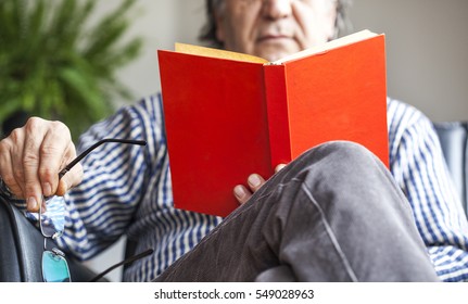 Senior Man Reading Book