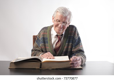 Senior Man Reading A Book