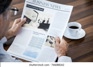 Senior Man Reading Newspaper