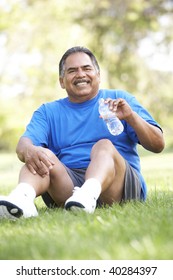 Senior Man Relaxing After Exercise