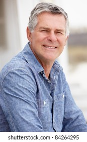 Senior Man Sitting Outdoors