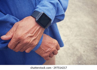 Senior Man With Smartwatch 