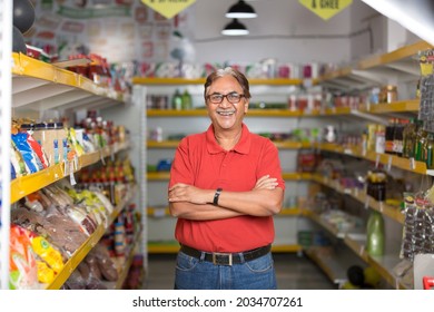 Senior man at supermarket store 