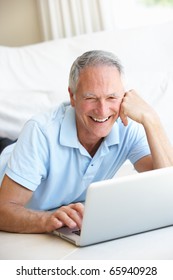 Senior Man Using Laptop Computer