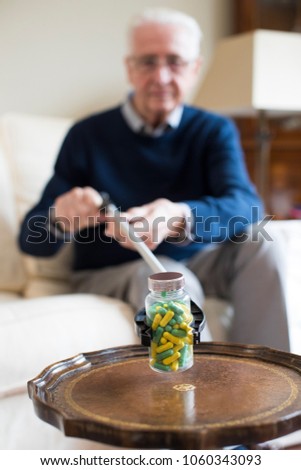 Similar – Image, Stock Photo Person with Grabber Reacher Tool