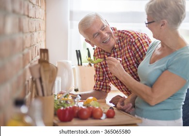 Senior Marriage Cooking Together Healthy Meal