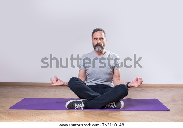 Senior Mature Man Practicing Yoga Stock Photo 763110148 | Shutterstock