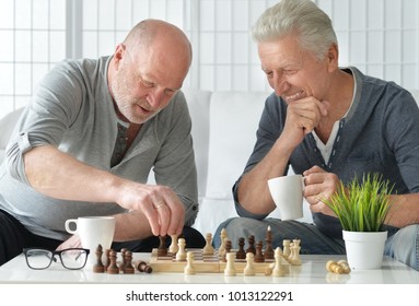 Senior Men  Playing Chess