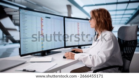 Senior Nurse Using Clinical Coding On Computer For Medical Billing