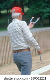 A Senior Playing A Game Of Horseshoes, St. Louis, MO