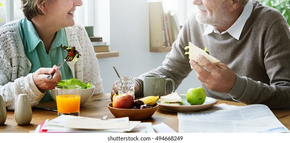 Senior Retirement Breakfast Meal Food Dining Concept