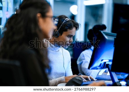 Senior software engineer debugging backend architecture code during agile sprint. Female developer reviewing syntax optimization strategy on digital screen.