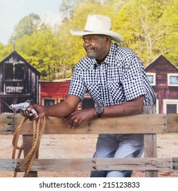 Mature African American Cowboy Happily 
