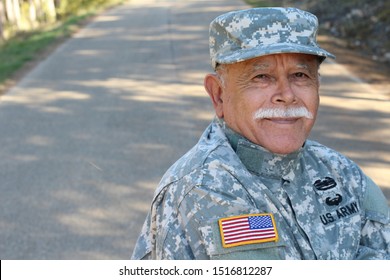 Senior USA Army Soldier Outdoors