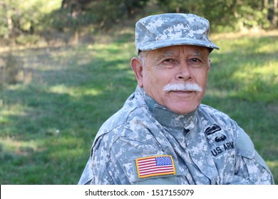 Senior USA army soldier outdoors - Powered by Shutterstock