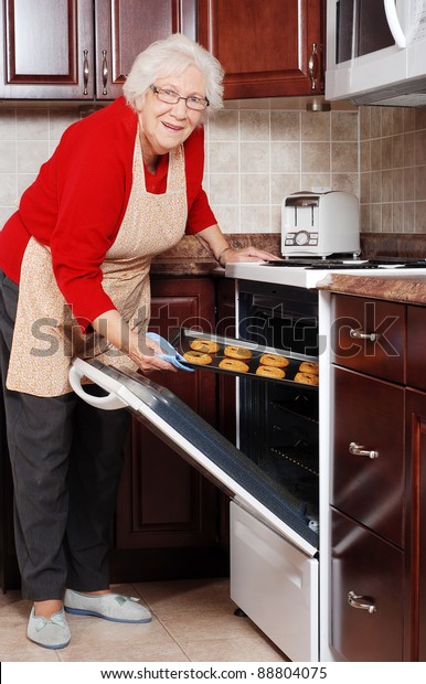 Senior Woman Baking Cookies Stock Photo 88804075 | Shutterstock