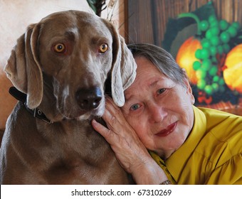 Senior Woman And Dog