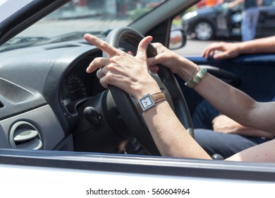 Senior Woman Driving A Car