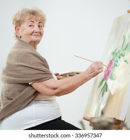 Senior Woman During Painting