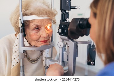 Senior Woman Having Eyesight Examination