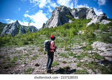 Senior Woman Hiking In Velebit Mountain, Croatia