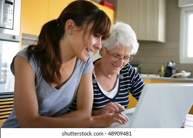 Senior Woman With Home Help