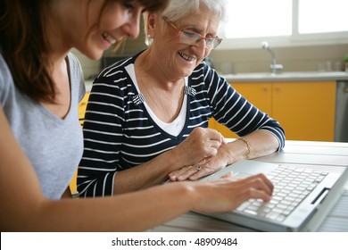 Senior Woman With Home Help