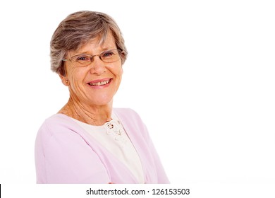 Senior Woman Isolated On White Background