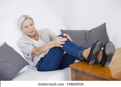 Senior Woman With Leg Pain.