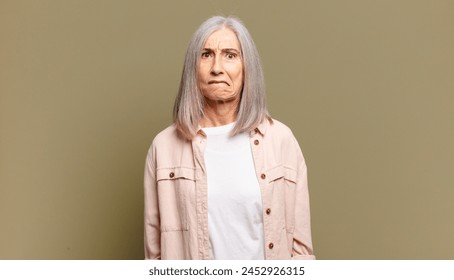 senior woman looking puzzled and confused, biting lip with a nervous gesture, not knowing the answer to the problem - Powered by Shutterstock