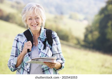 Senior Woman On Country Walk