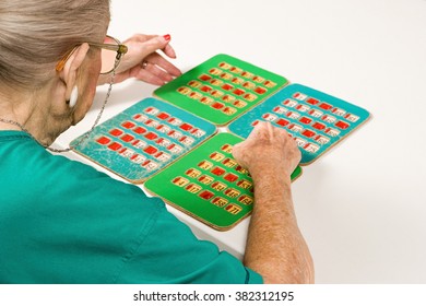 Senior Woman Playing Bingo