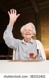 Senior Woman Playing Bingo