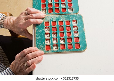 Senior Woman Playing Bingo