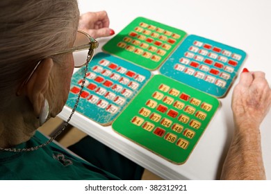 Senior Woman Playing Bingo