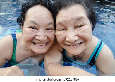 Senior Woman In The Pool