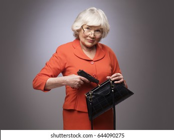 Stock Photo Grandma With Gun