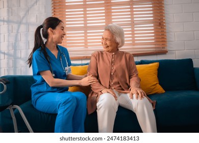 Senior Woman Receives Medical Advice and Treatment from a Doctor in a Hospital: Health Care Professionals Provide Help and Care to Elderly Patients with Insurance in a Clinical Setting - Powered by Shutterstock